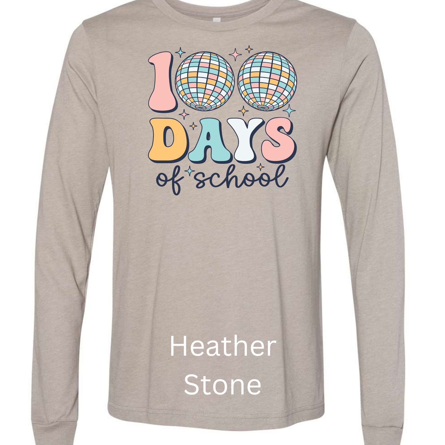 100 Days of School Long Sleeve Bella Shirt