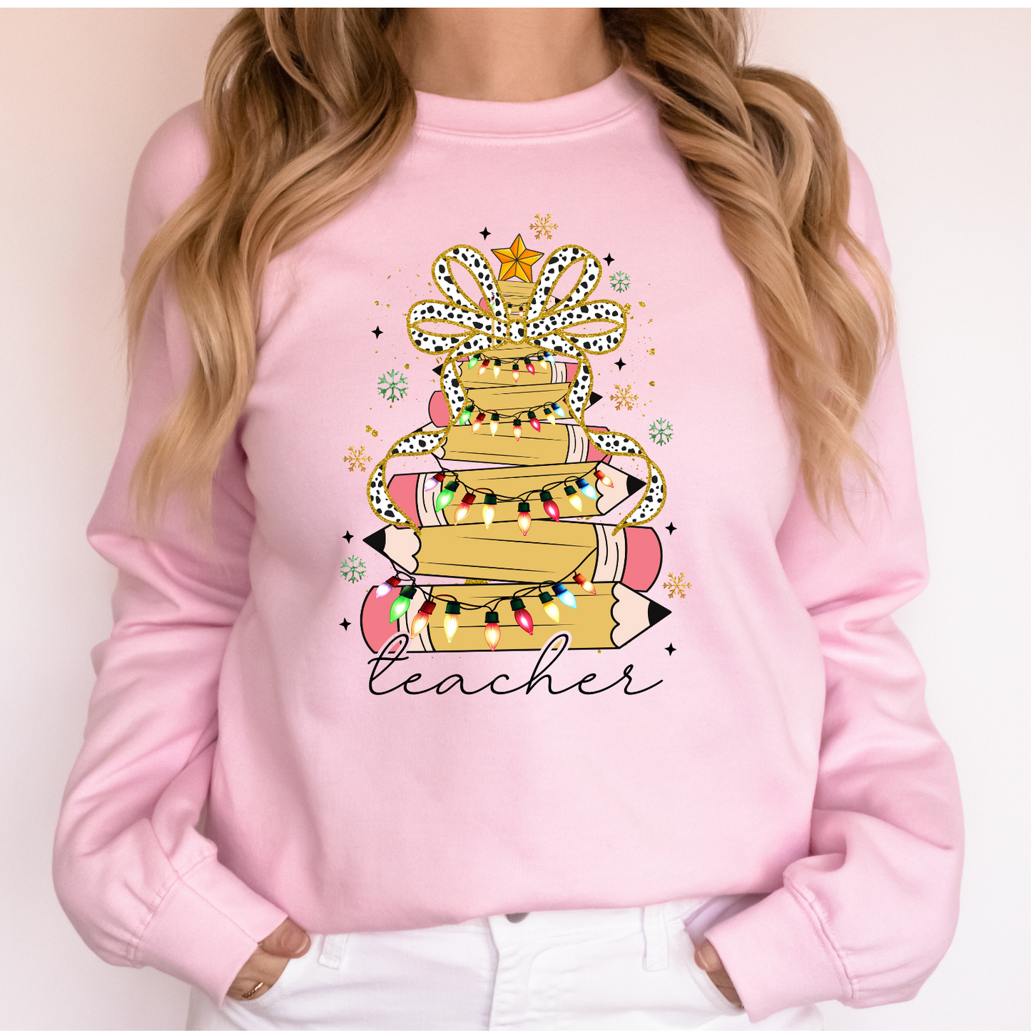 Teacher Pencil Christmas Tree Sweatshirt