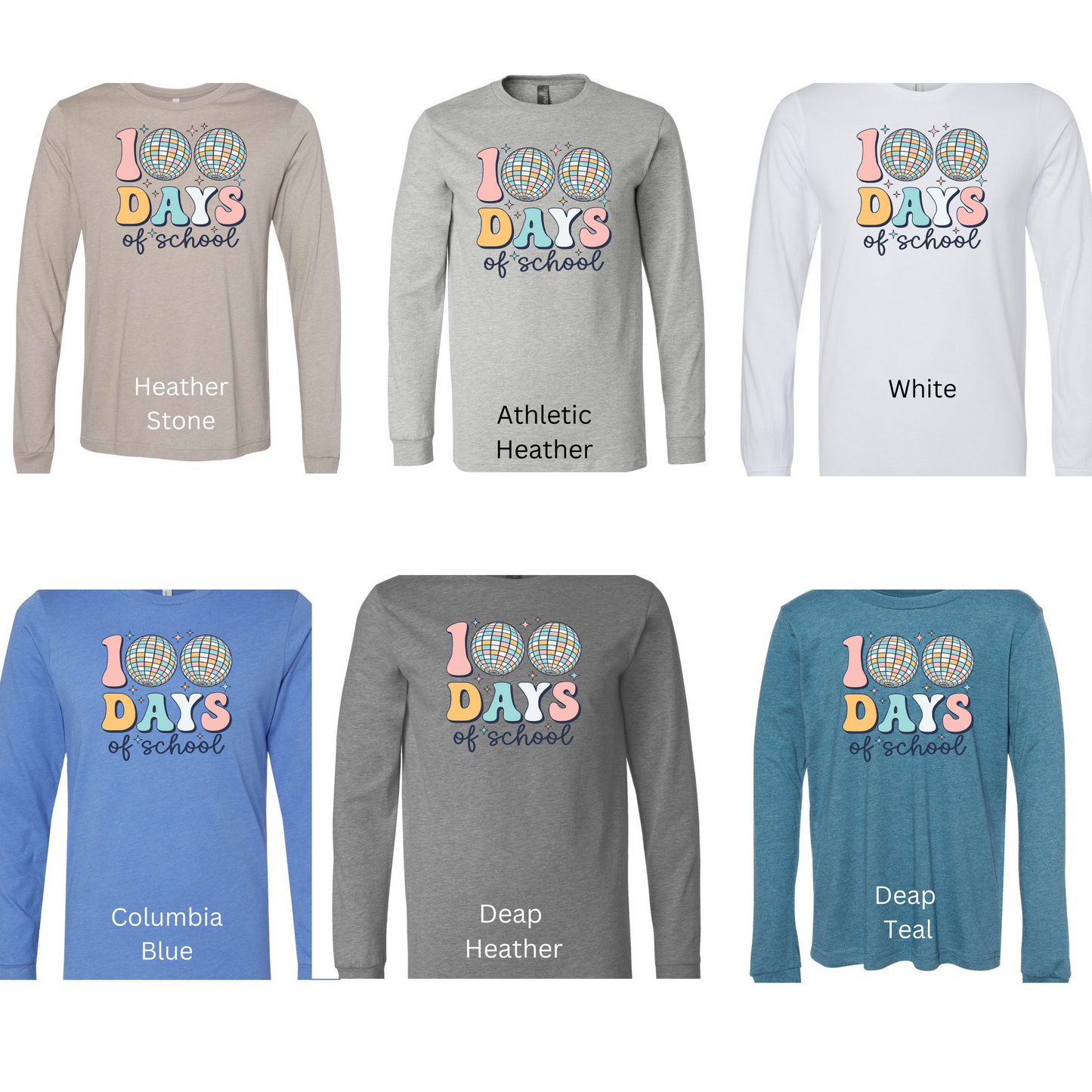 100 Days of School Long Sleeve Bella Shirt