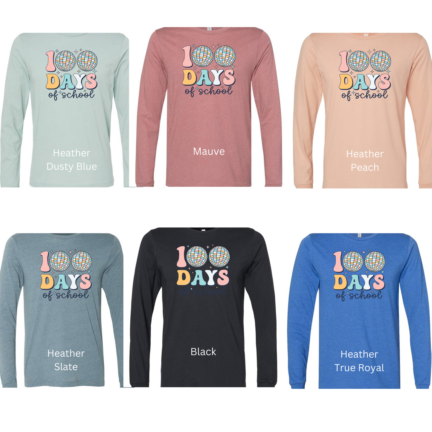 100 Days of School Long Sleeve Bella Shirt