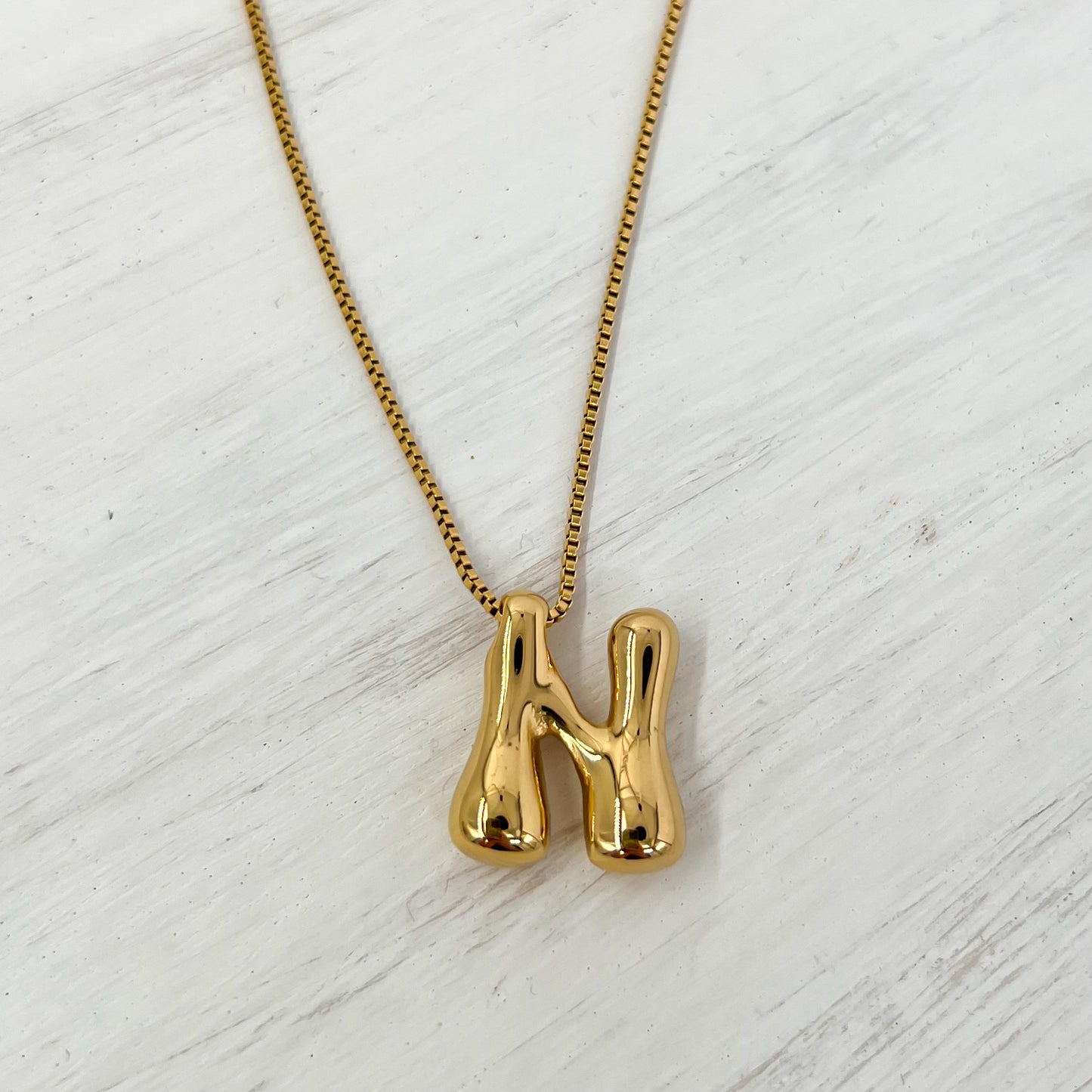 18k Gold Coated Bubble Letter Necklaces