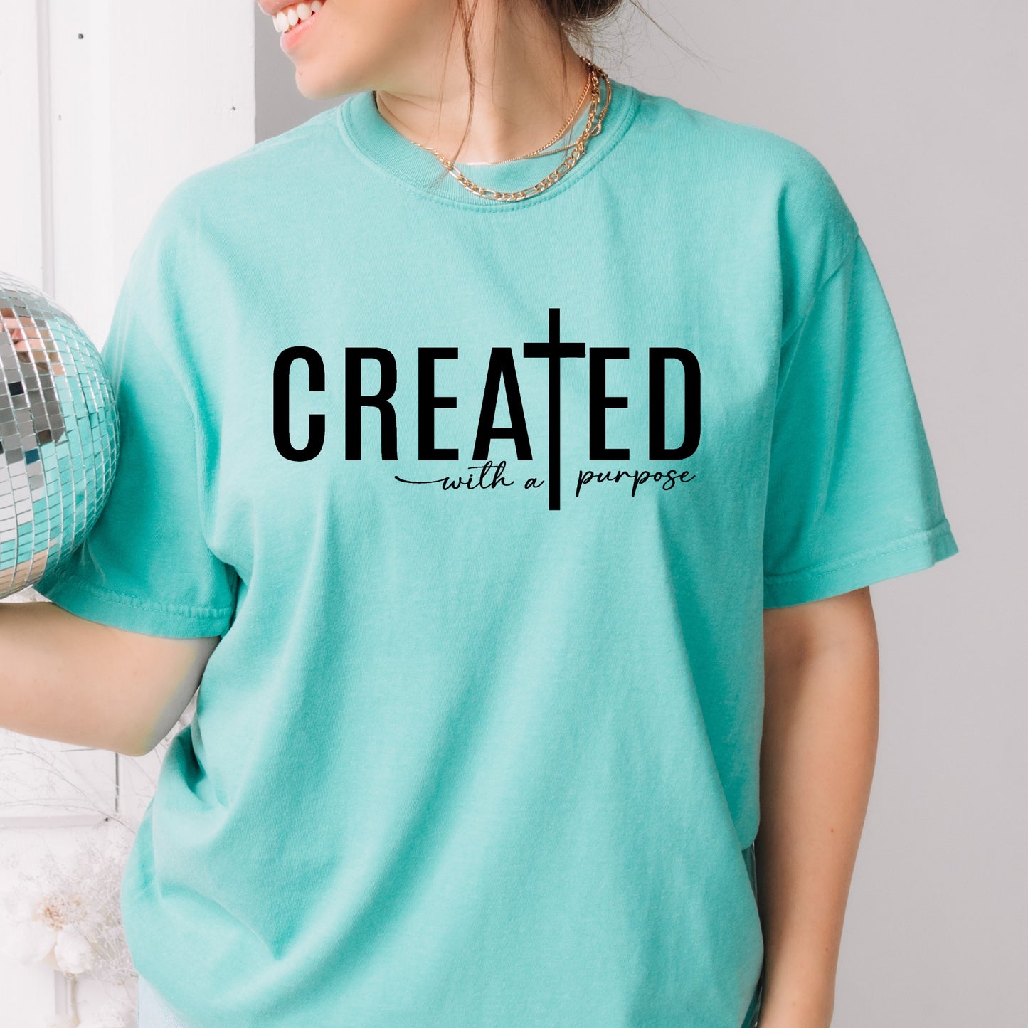 Created with a Purpose Religious Tshirt Comfort Colors