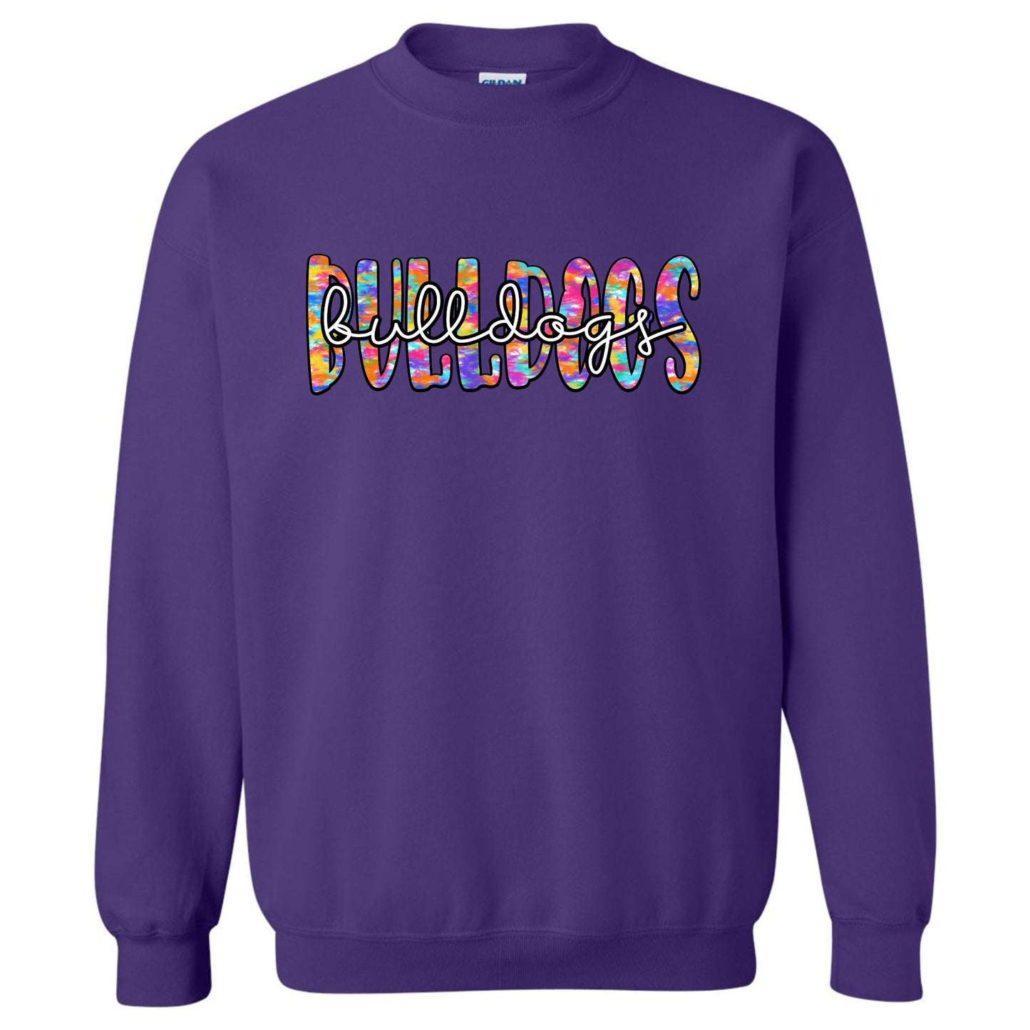 Bulldogs Tie Die Print Sweatshirt