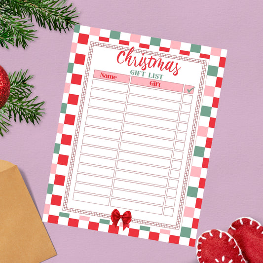 Free Printable Gift Tracker