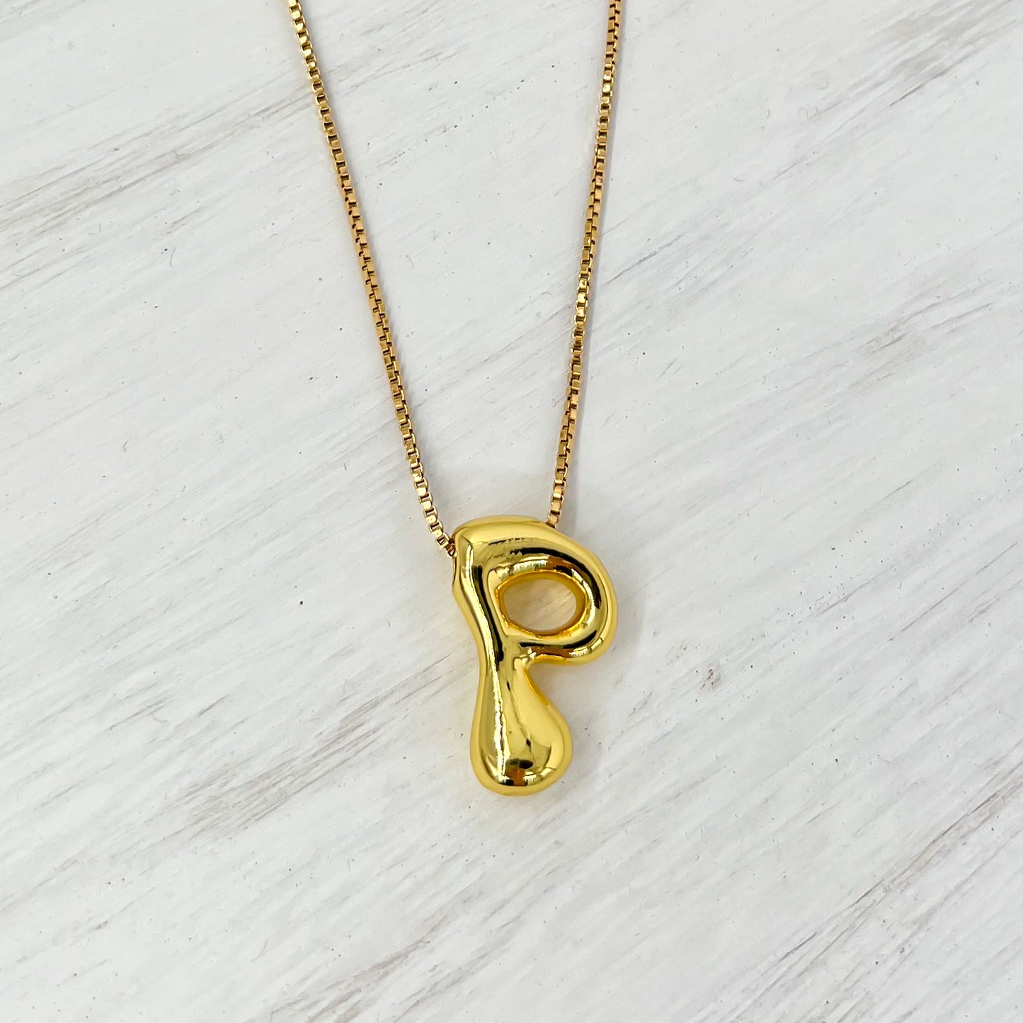 18k Gold Coated Bubble Letter Necklaces