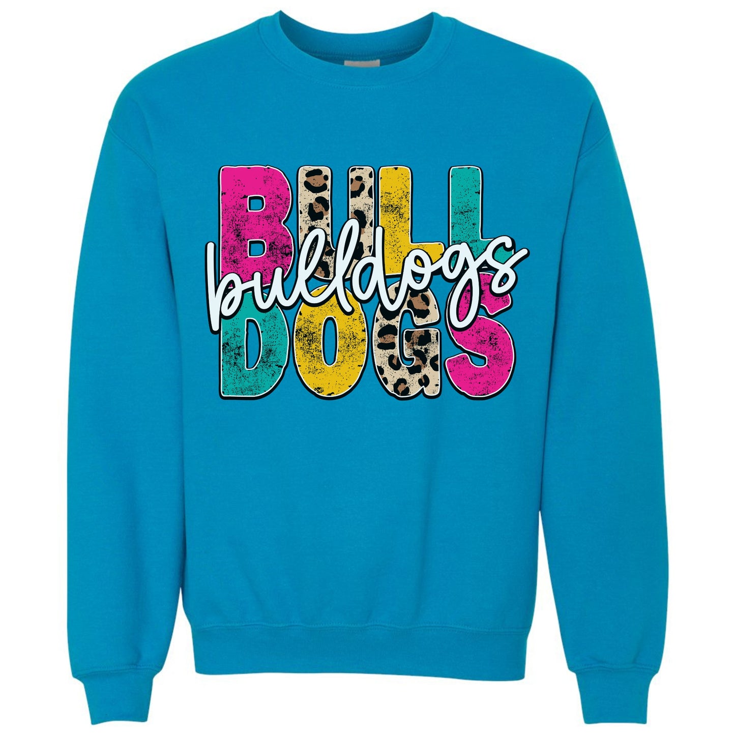 Bulldog Sweatshirt Colorful Bulldogs with leopard print