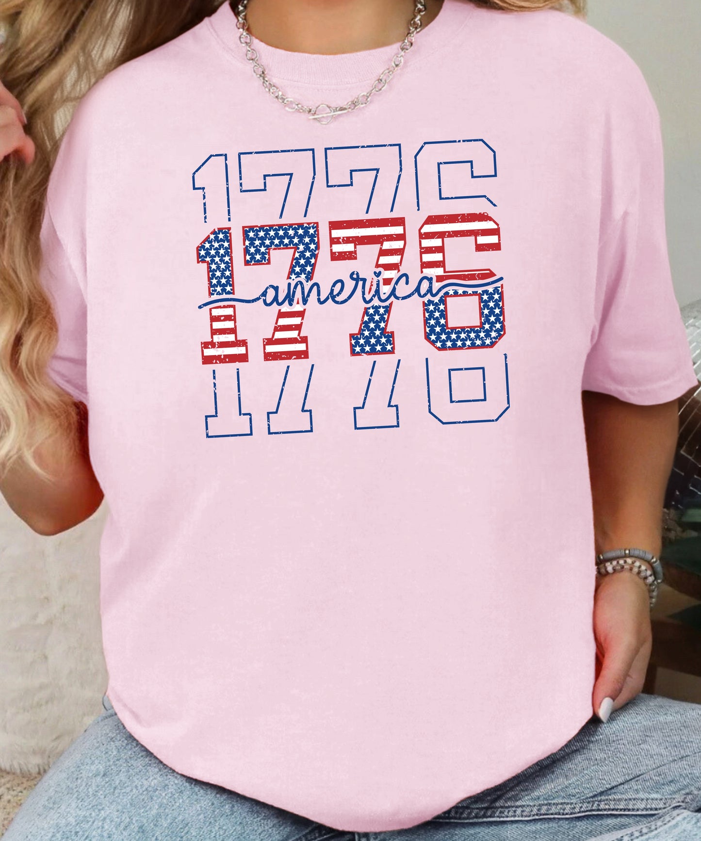 America 1776 Patriotic T-Shirt | Vintage Flag Comfort Colors Tee