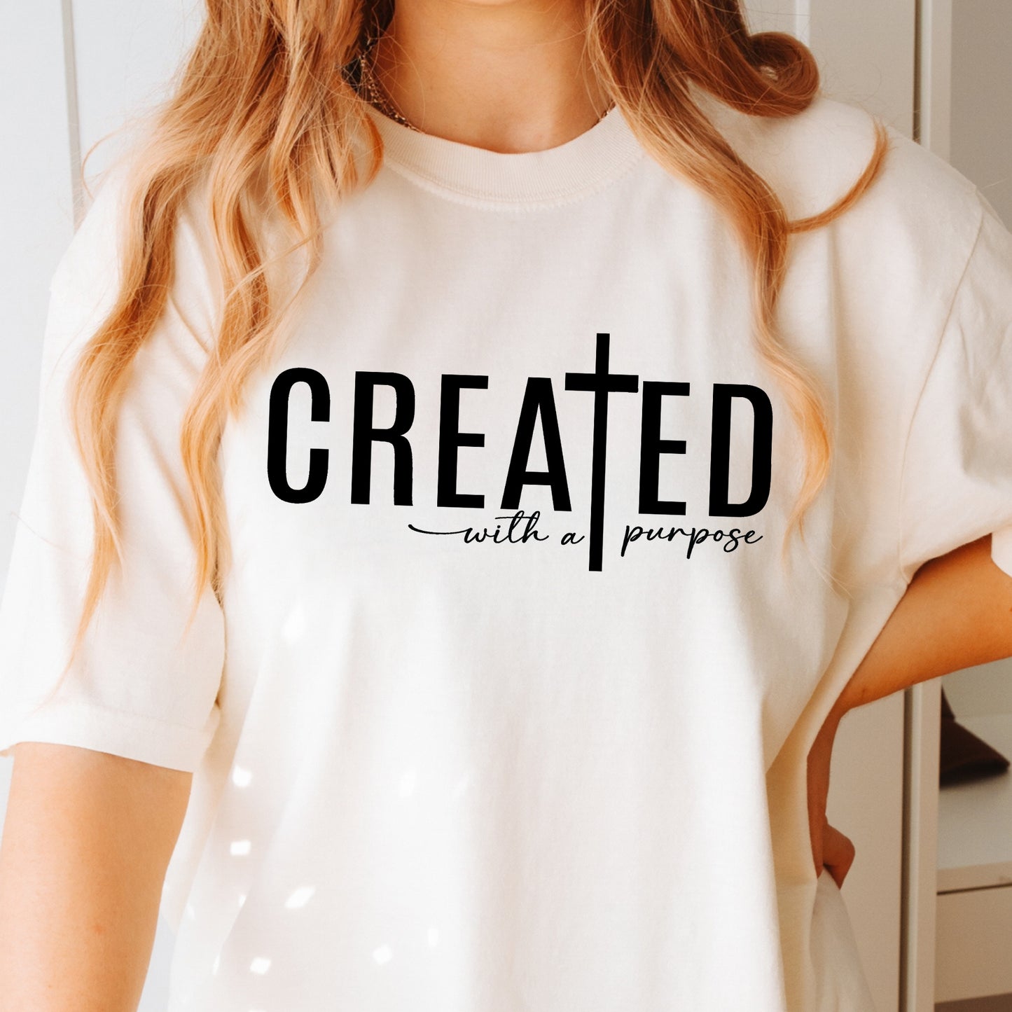 Created with a Purpose Religious Tshirt Comfort Colors