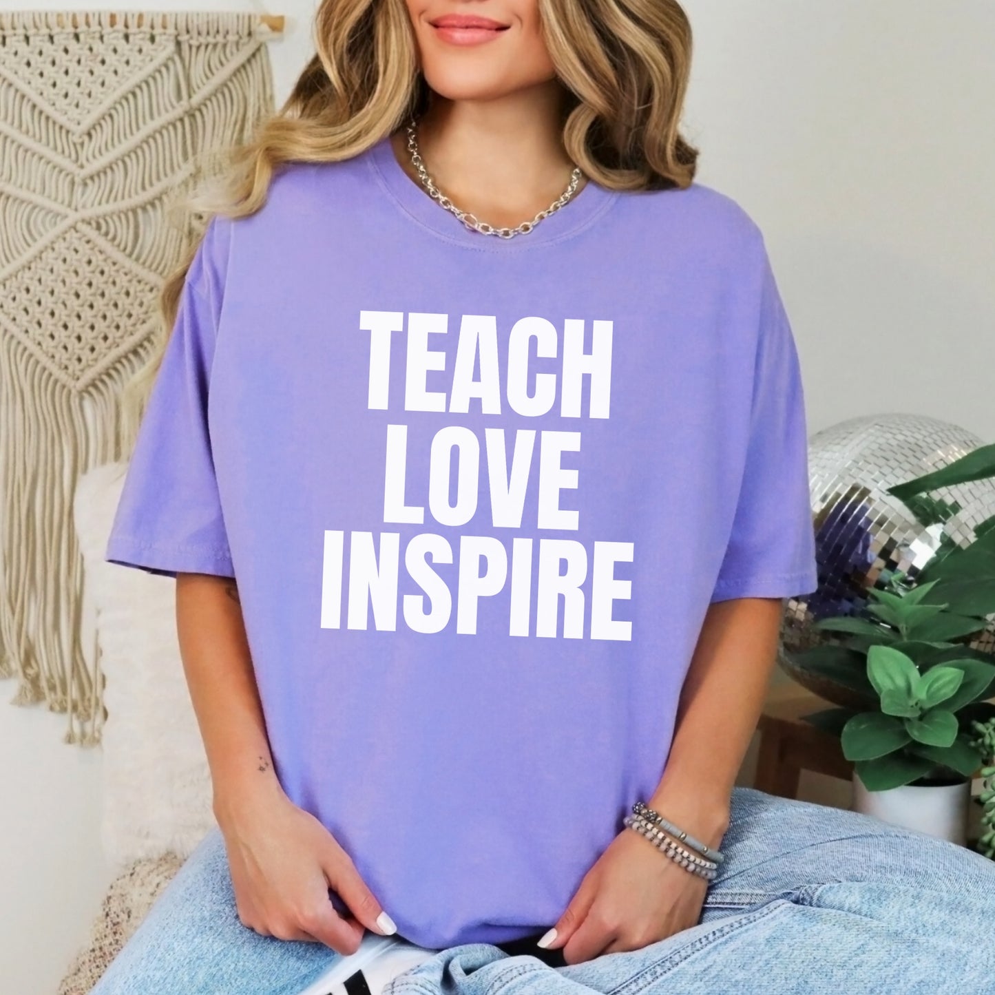 Teacher Tshirt Teach Love Inspire Valentine's Day Teacher Appreciation