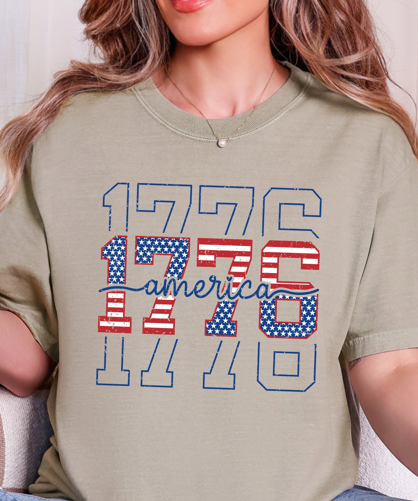 America 1776 Patriotic T-Shirt | Vintage Flag Comfort Colors Tee