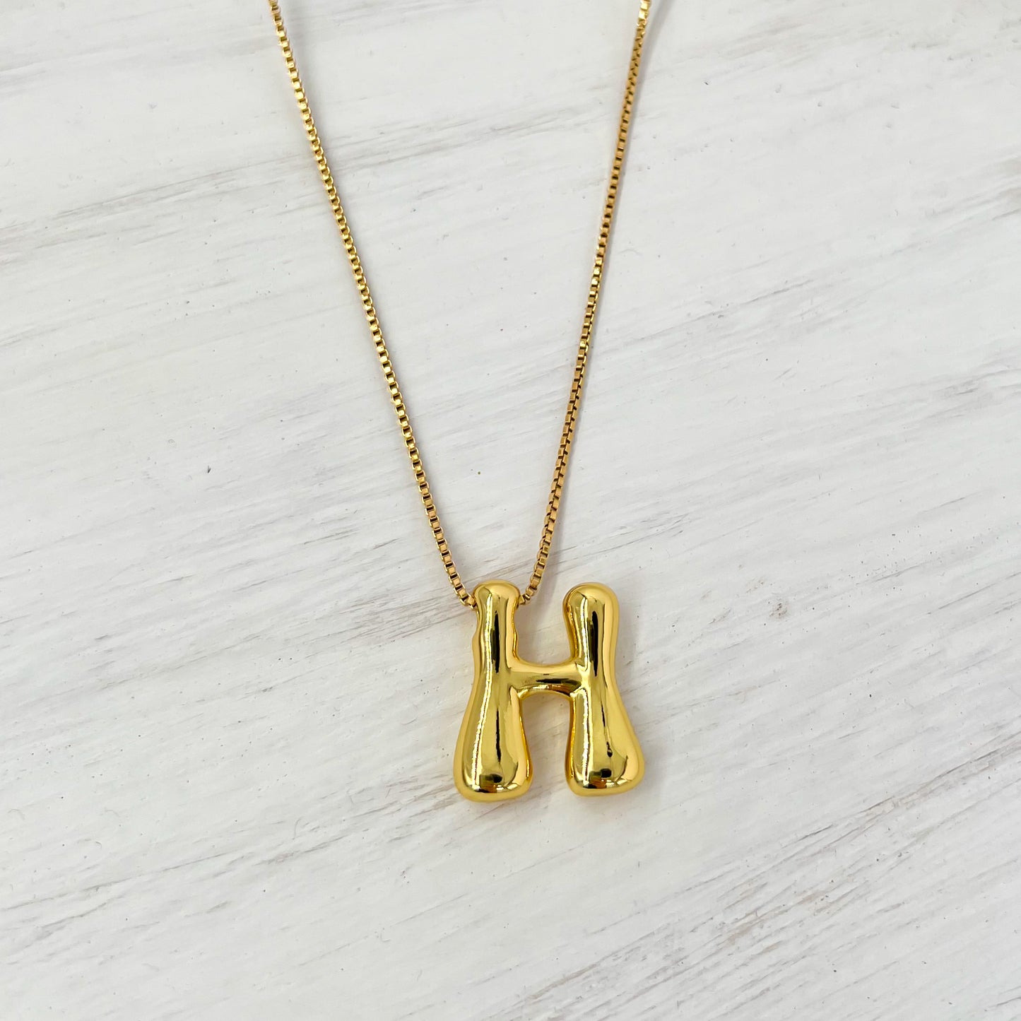 18k Gold Coated Bubble Letter Necklaces