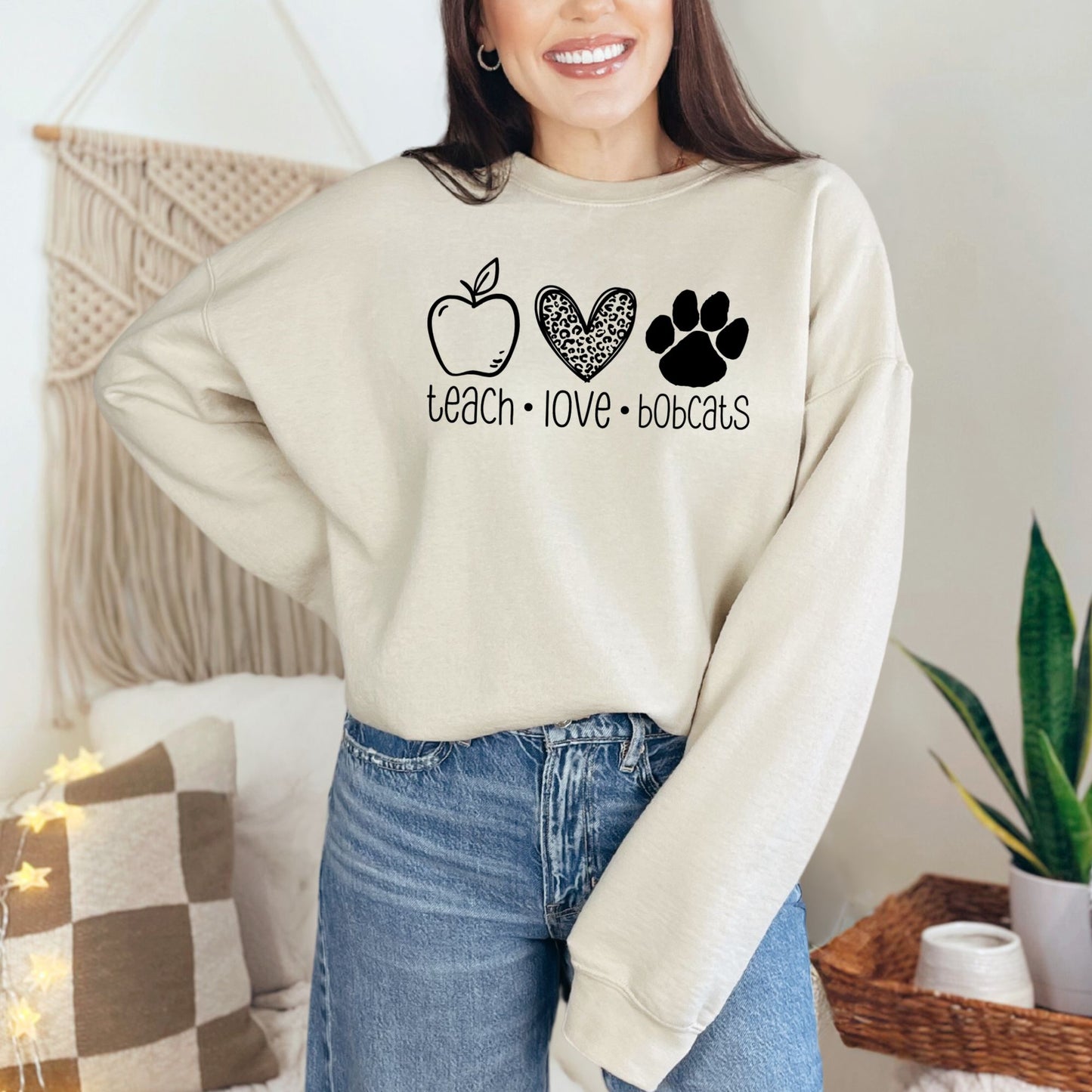 Teach Love Bobcats Sweatshirt