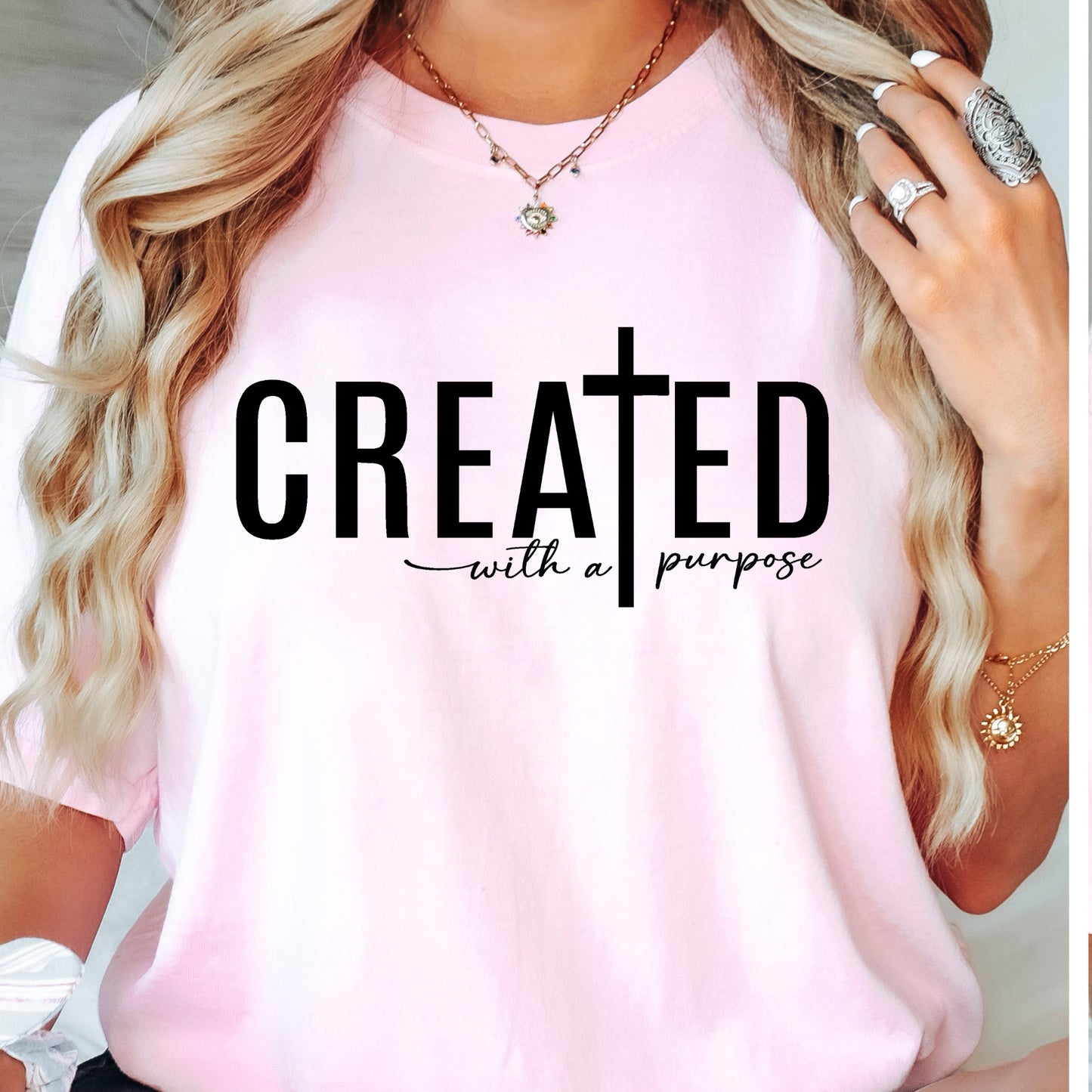 Created with a Purpose Religious Tshirt Comfort Colors