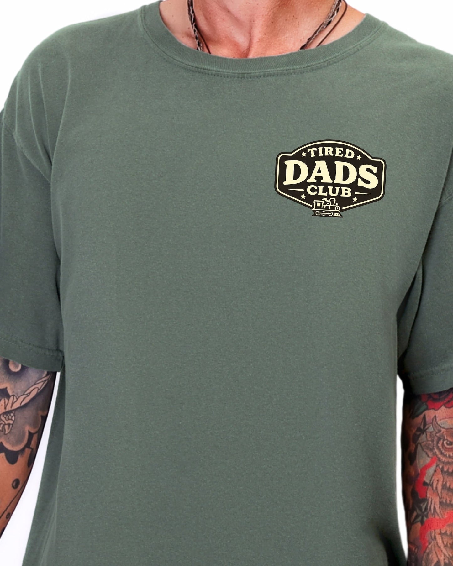 Tired Dads Club Train Shirt, Play Mat Tshirt for Dad, Interactive Tee, Fun Dad Gift, Train Engineer Shirt, Sensory Play Tee