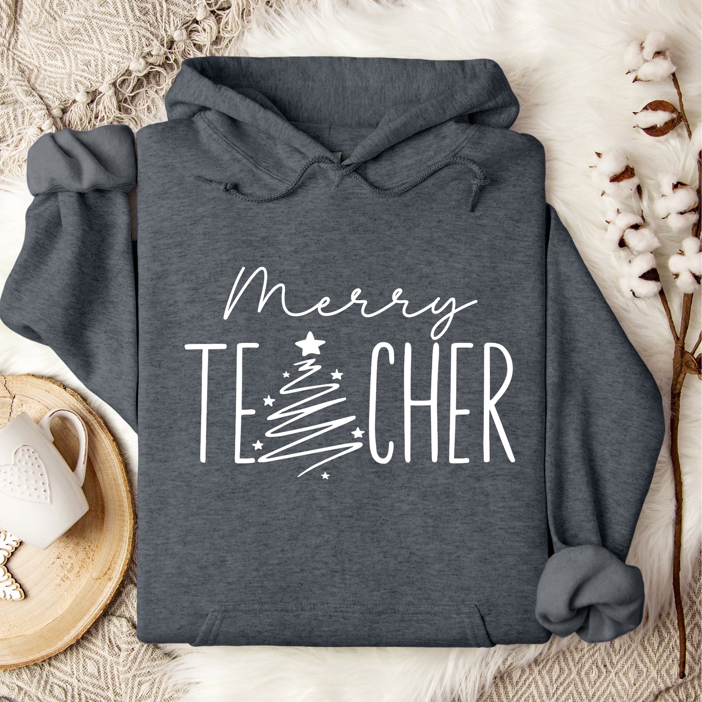 Merry Teacher Hooded sweatshirt