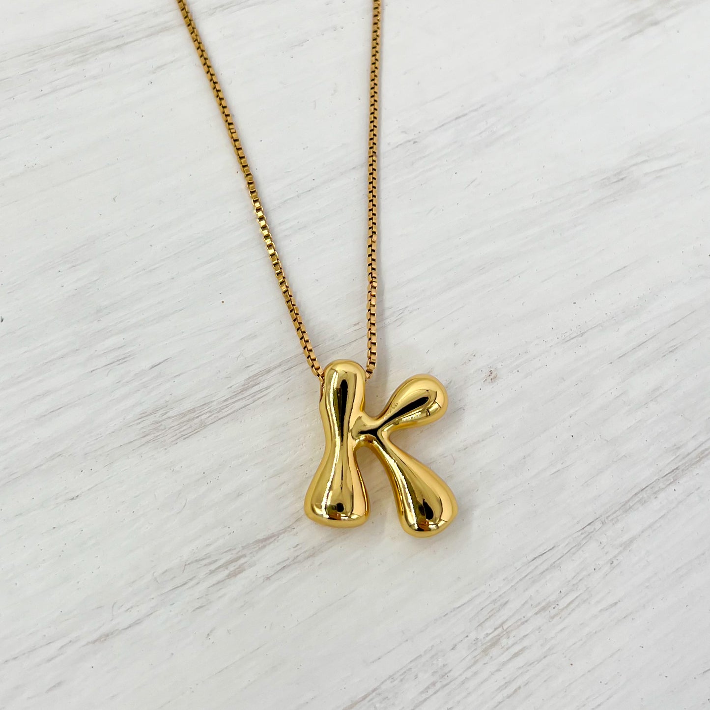 18k Gold Coated Bubble Letter Necklaces