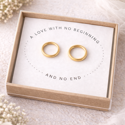 18k Gold Circle Earrings – Elegant Minimalist Gold Plated Studs with Butterfly Clasp