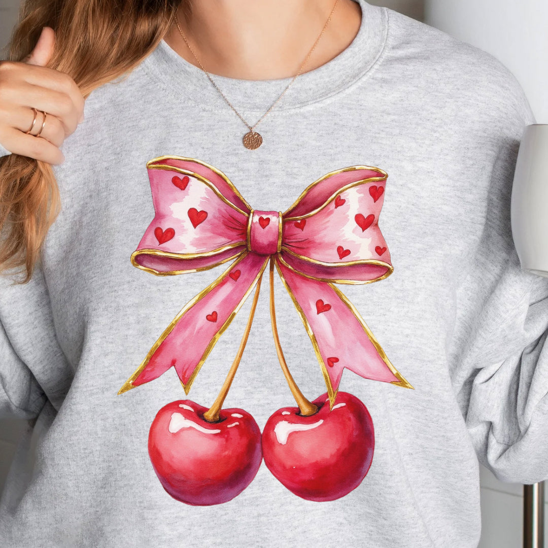 Cherry coquette heart  sweatshirt