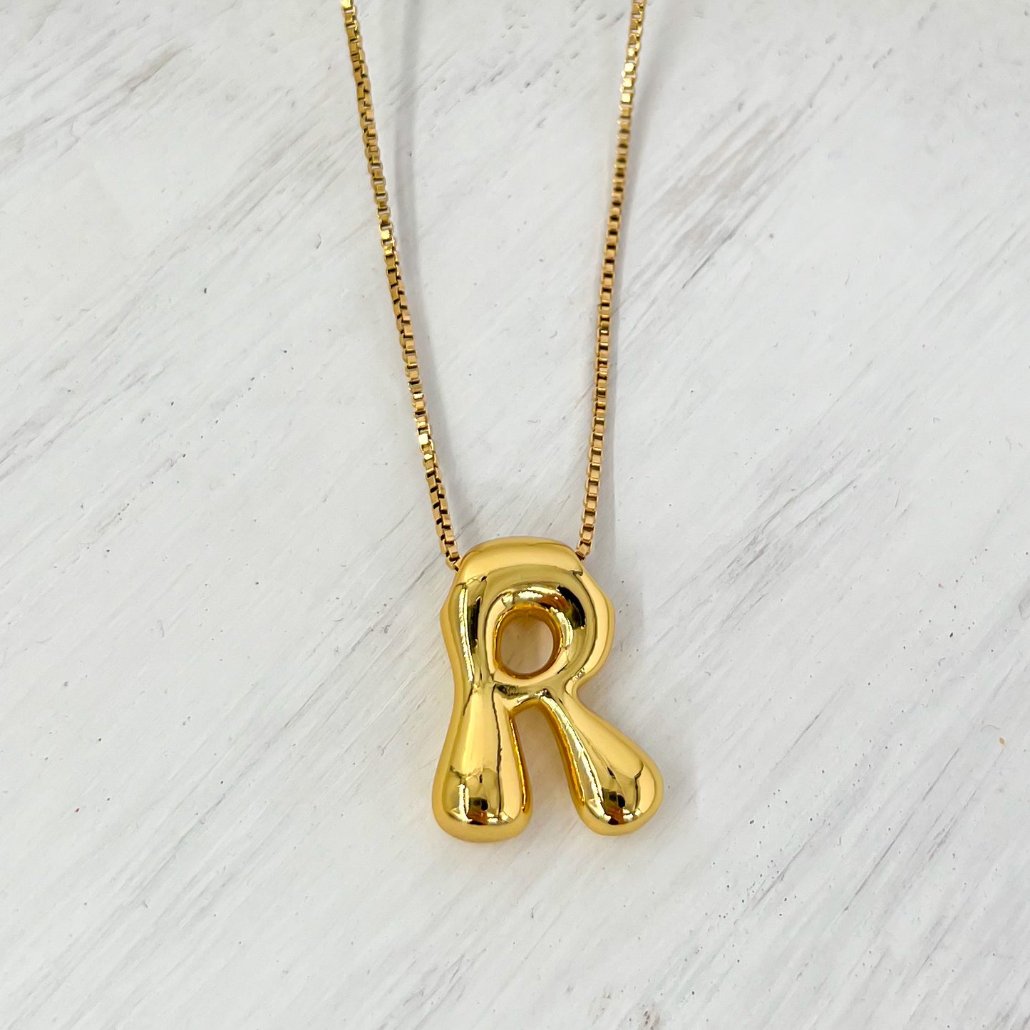 18k Gold Coated Bubble Letter Necklaces