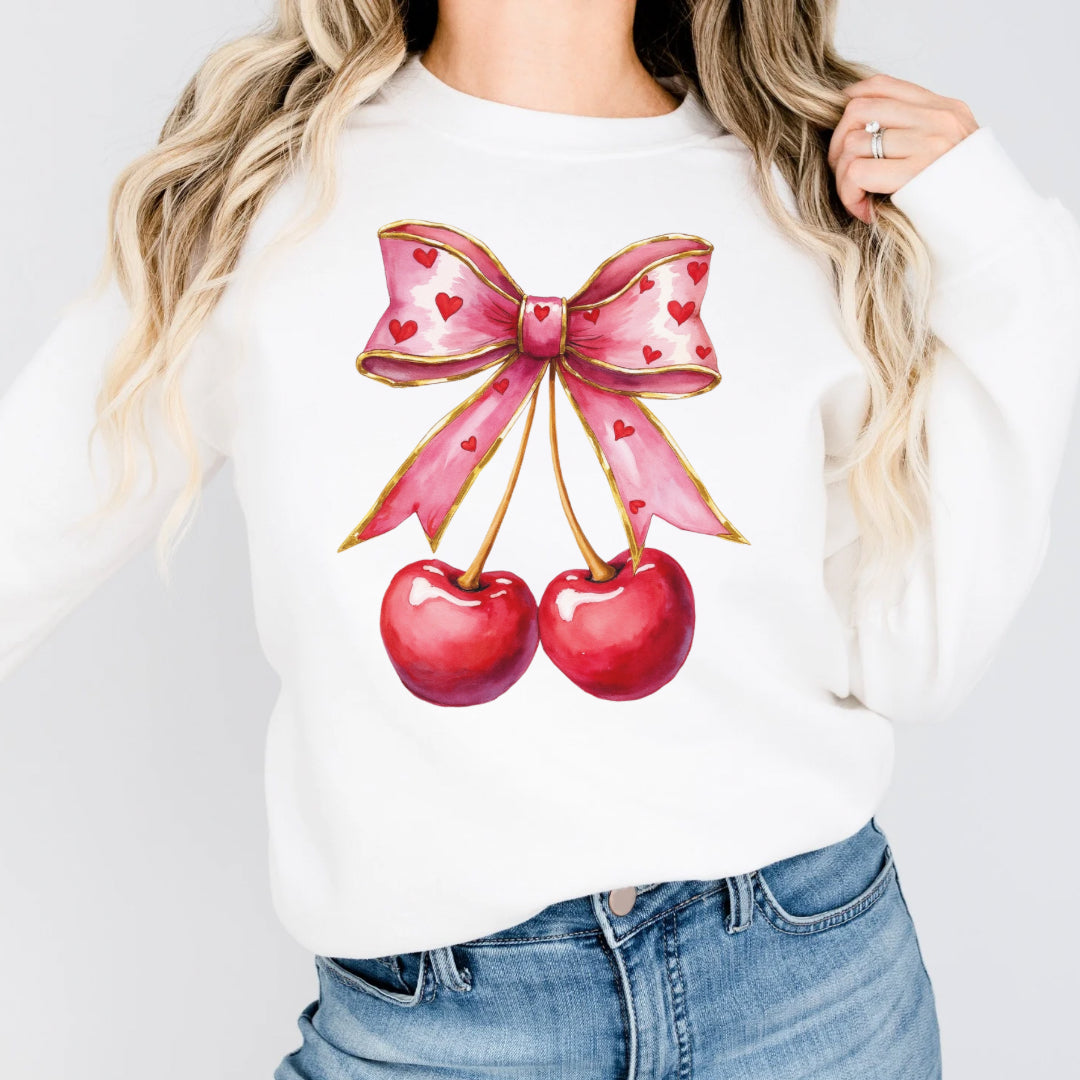 Cherry coquette heart  sweatshirt