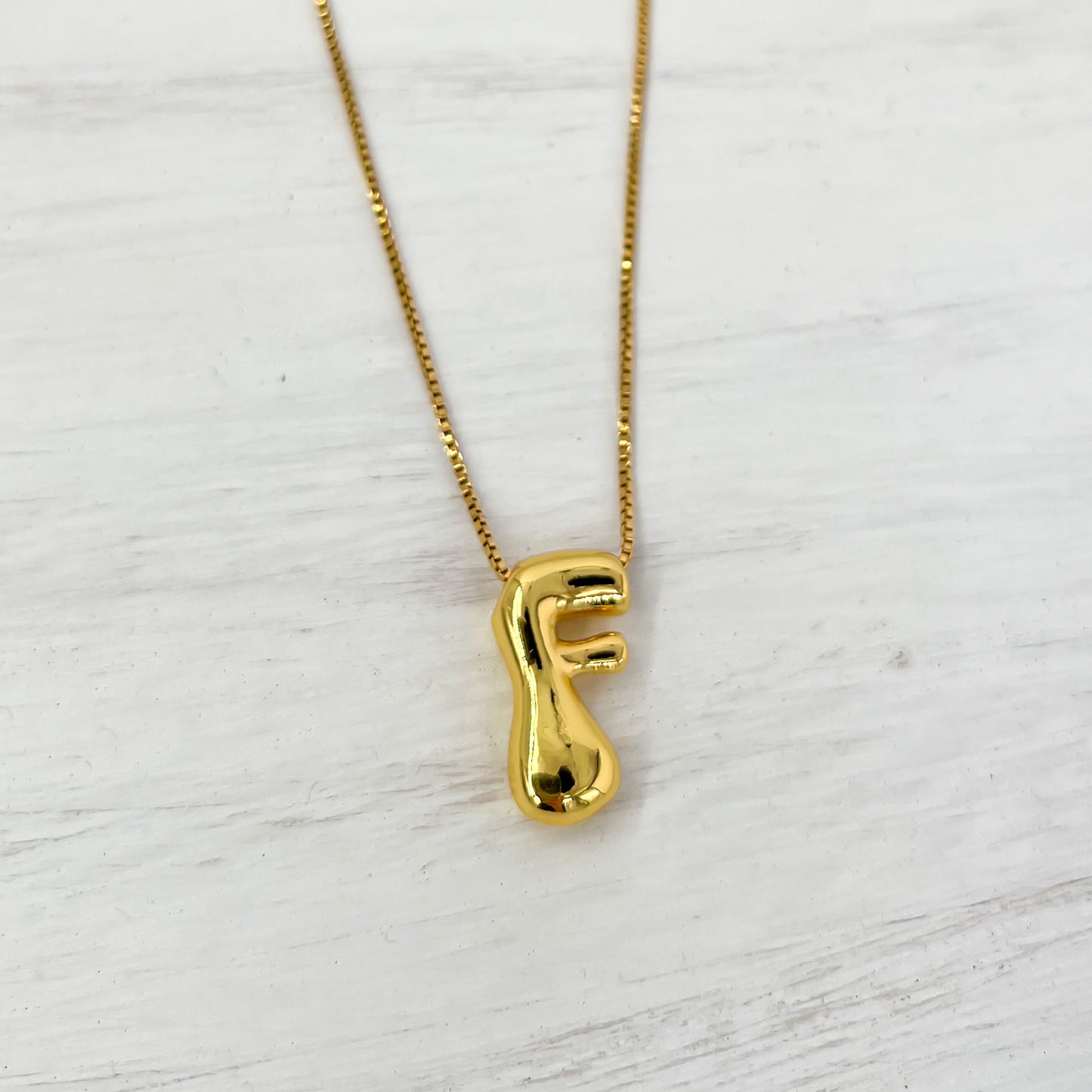 18k Gold Coated Bubble Letter Necklaces