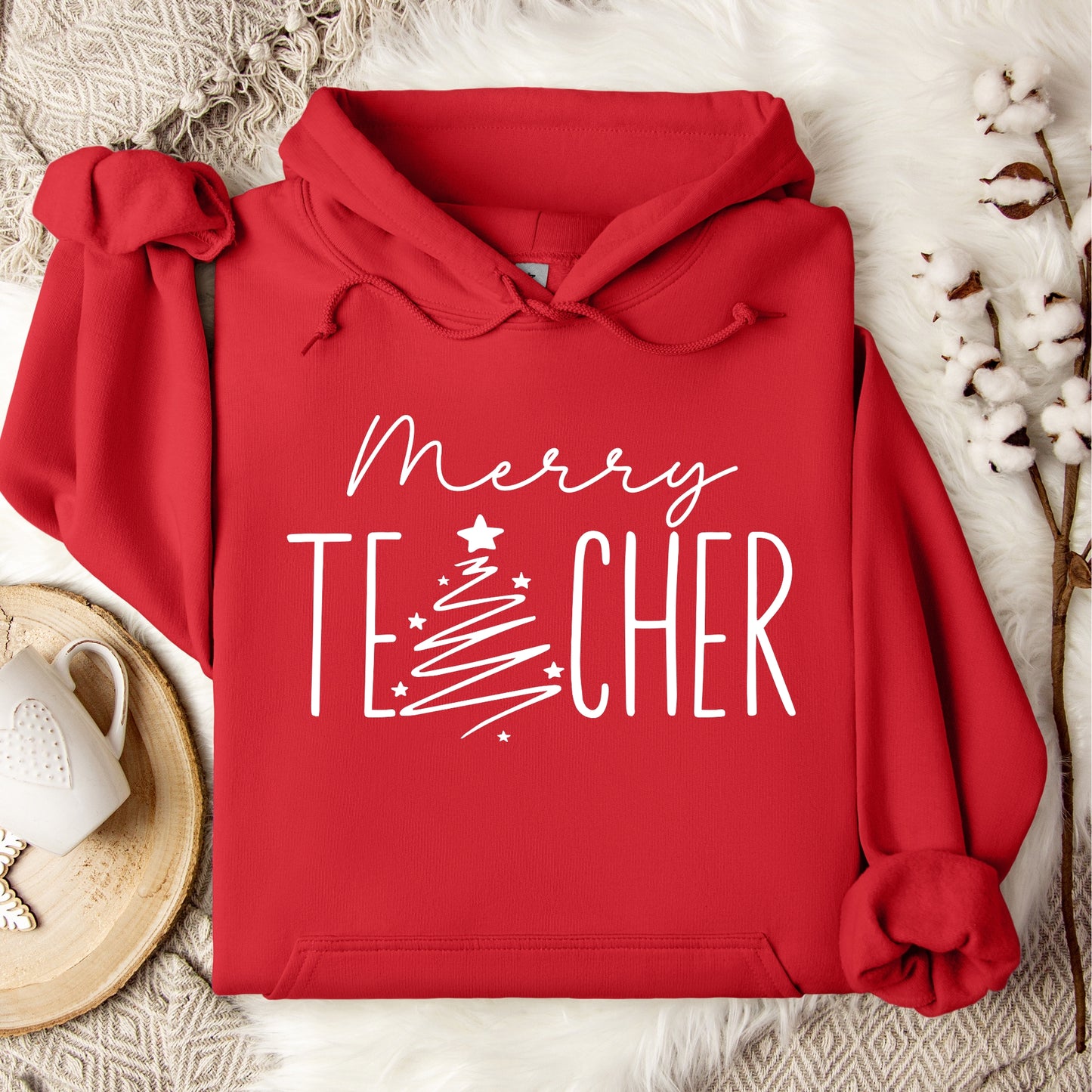 Merry Teacher Hooded sweatshirt