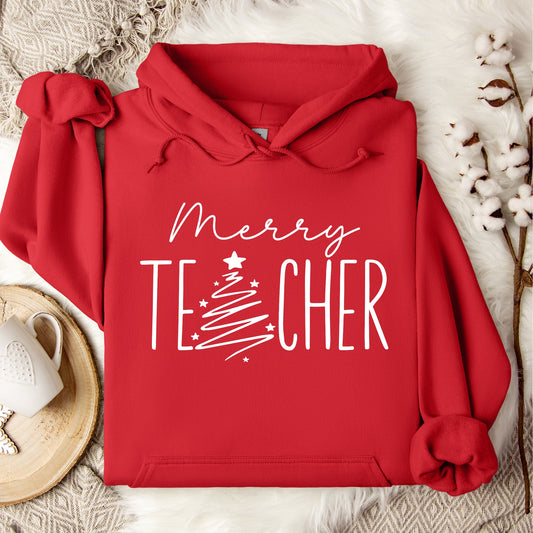Merry Teacher Hooded sweatshirt