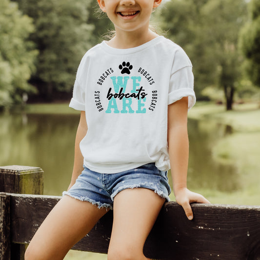 We are Bobcats Youth Tshirt White Letters (Copy)