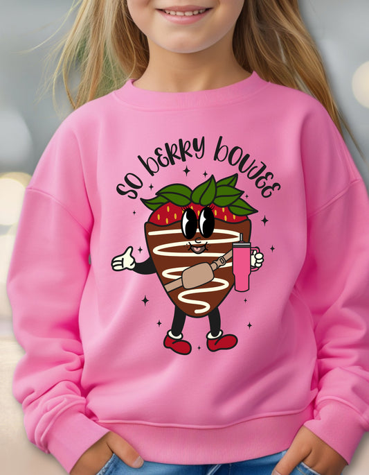 So Berry Boujee YOUTH Valentine's Day Sweatshirt