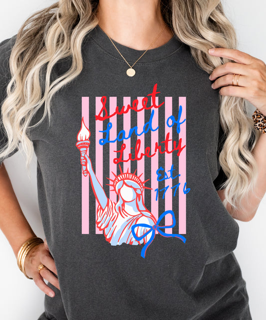 Sweet Land of Liberty Statue of Liberty T-Shirt | Patriotic Comfort Colors Tee