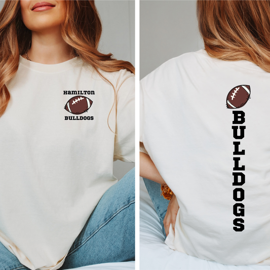 Comfort Colors Custom team name and  Football Tee Tshirt Back To School Team Shirt