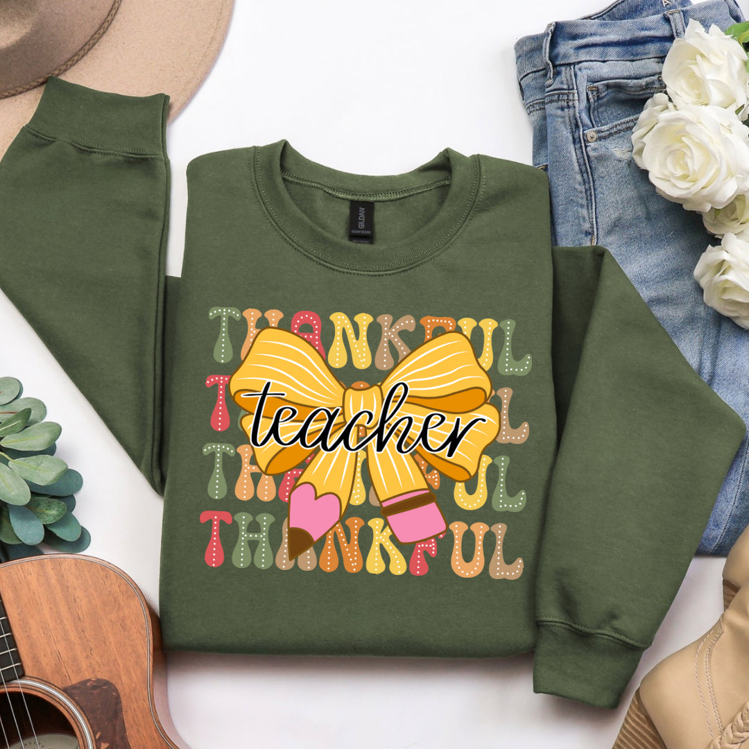Thankful teacher pencil sweatshirt