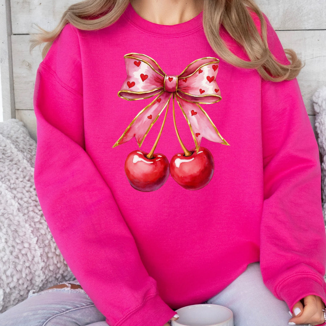 Cherry coquette heart  sweatshirt