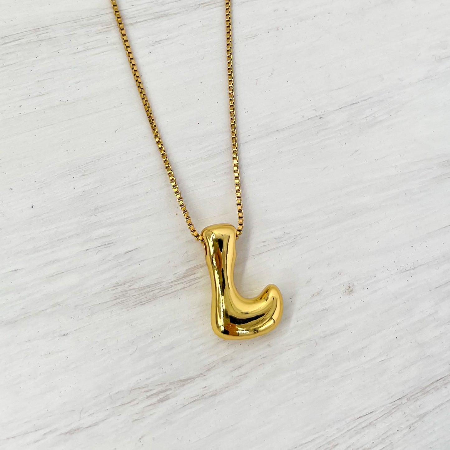 18k Gold Coated Bubble Letter Necklaces