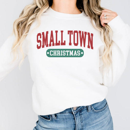 Small Town Christmas varsity print Sweatshirt