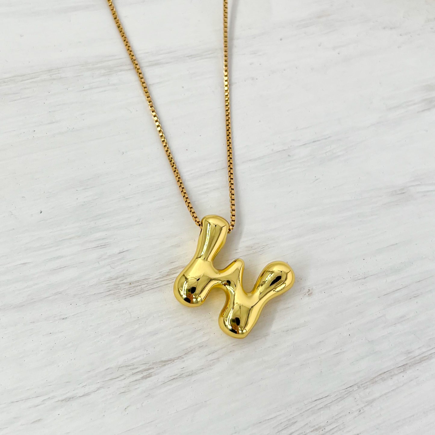 18k Gold Coated Bubble Letter Necklaces