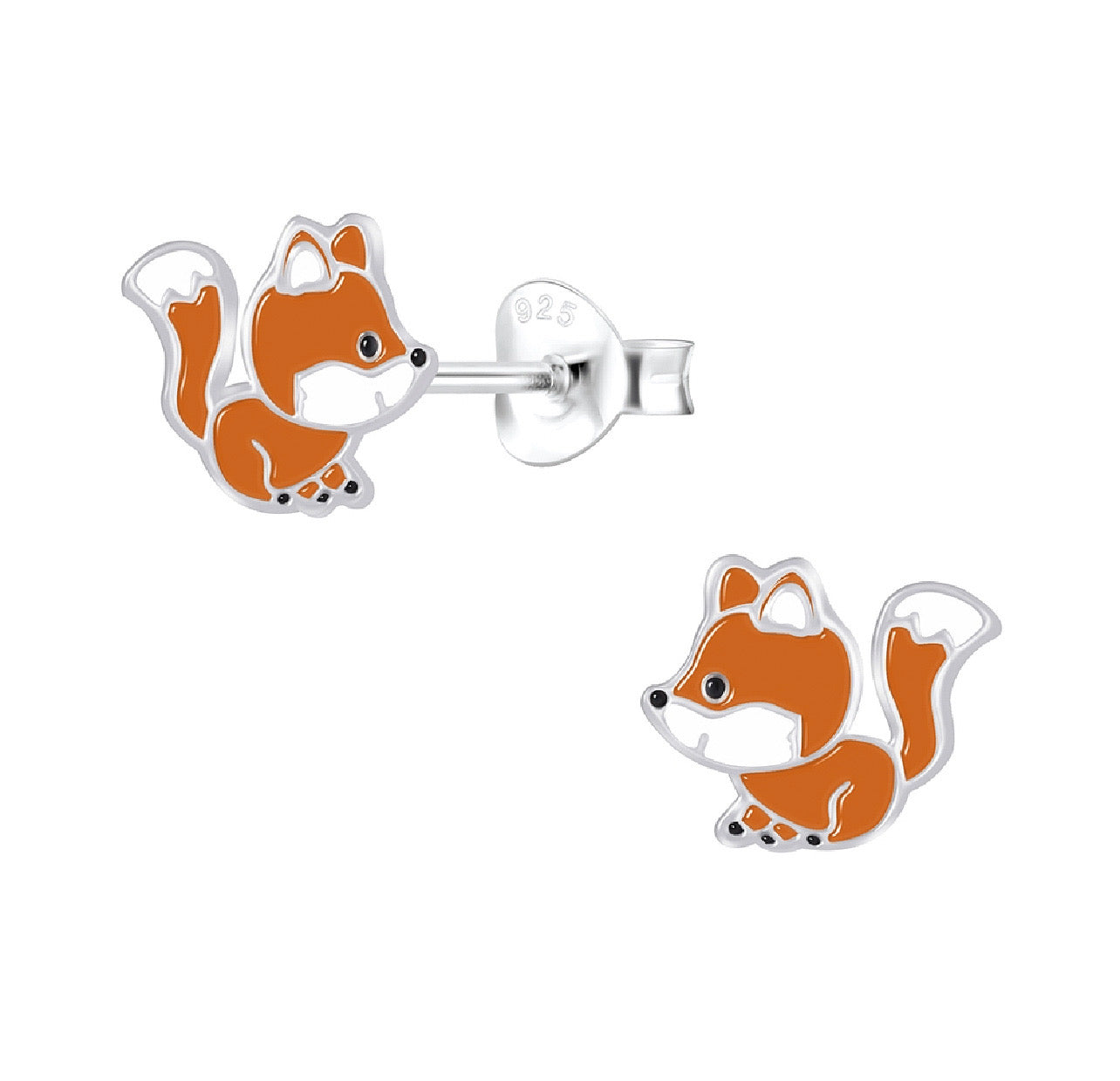 Playful Fox Sterling Silver Earring Studs LP