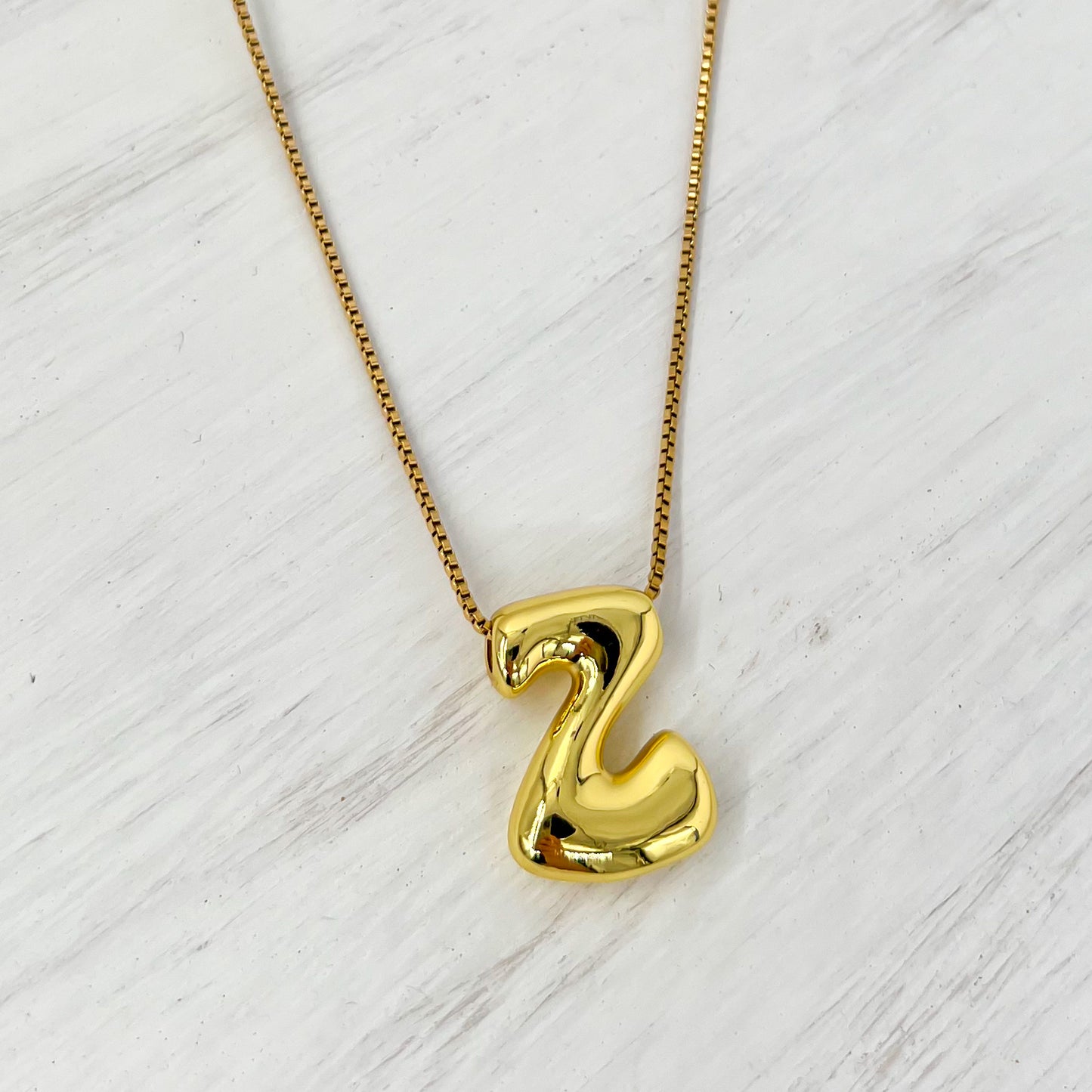 18k Gold Coated Bubble Letter Necklaces