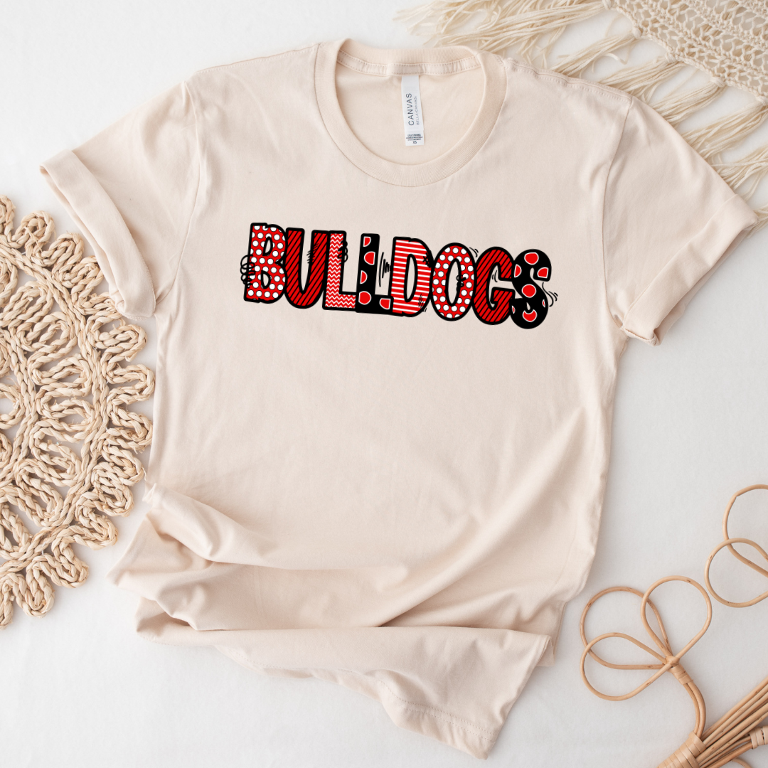 Bulldogs Bubble Letters Unisex Graphic Tee