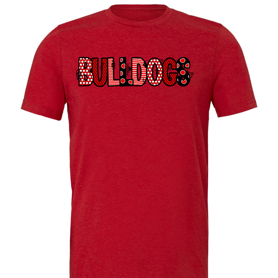 Bulldogs Bubble Letters Unisex Graphic Tee