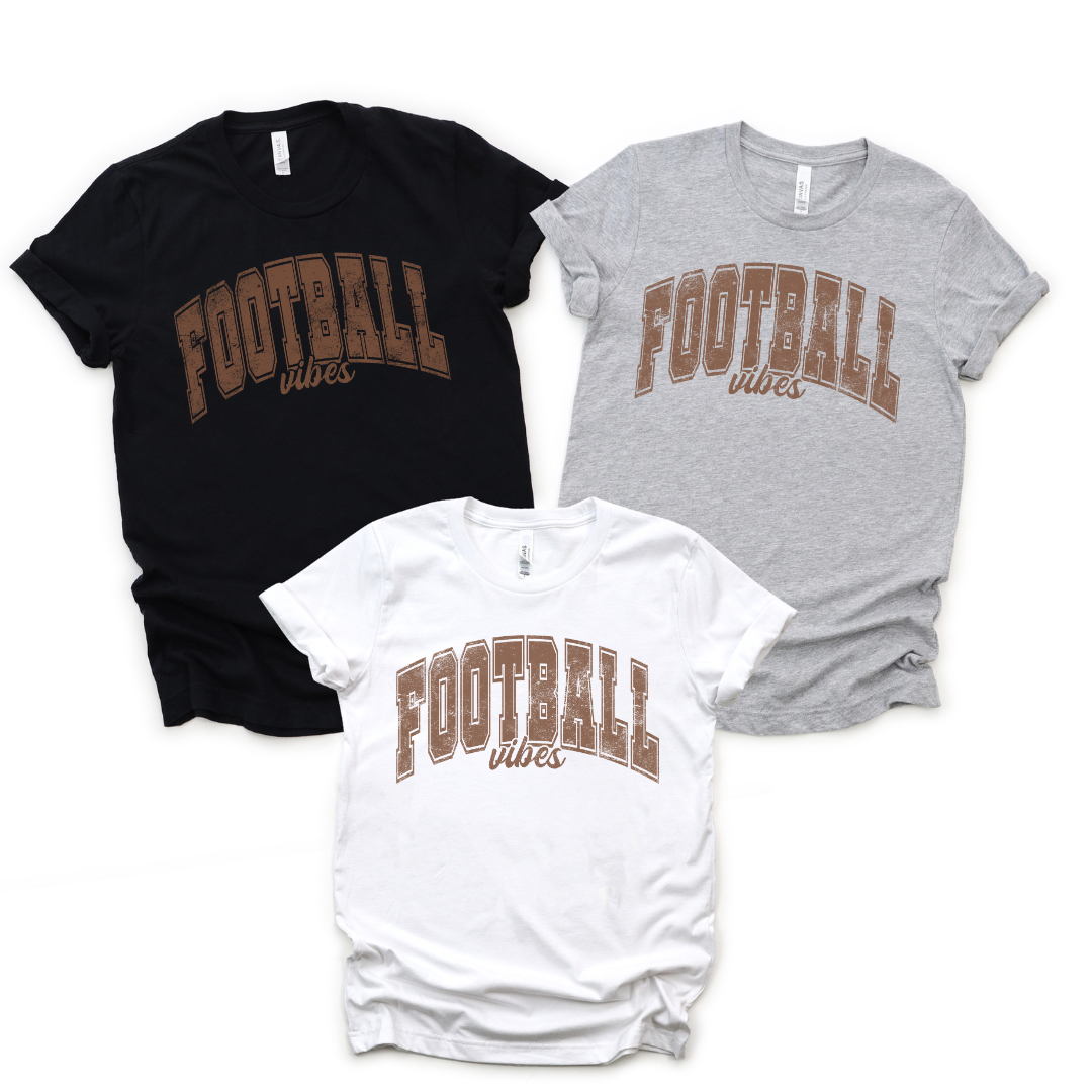 Women's Brown Print Football Vibes Tshirt