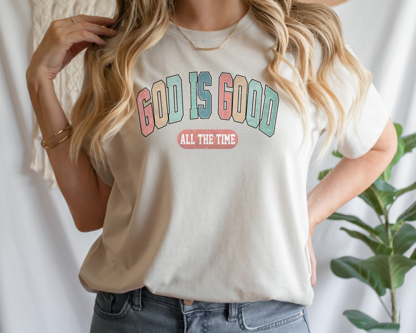 God Is Good All the Time Pastel Colored Women's Graphic Tee