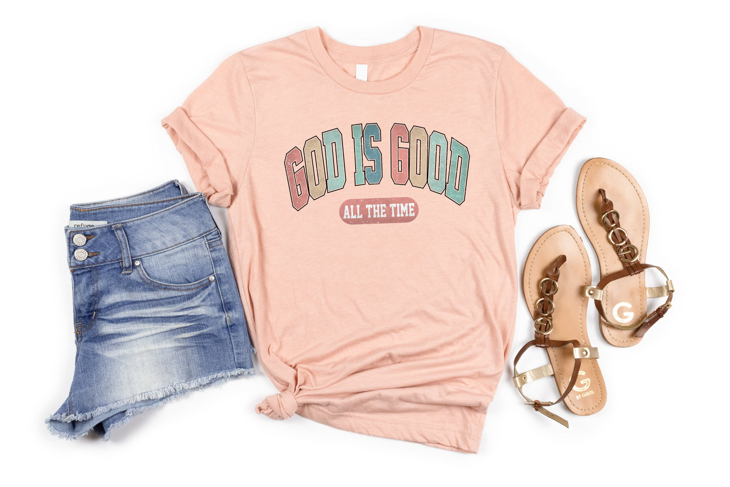 God Is Good All the Time Pastel Colored Women's Graphic Tee