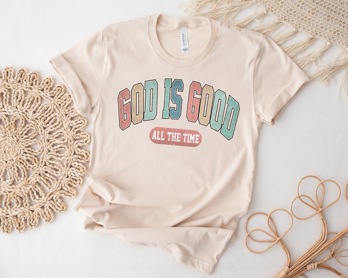 God Is Good All the Time Pastel Colored Women's Graphic Tee