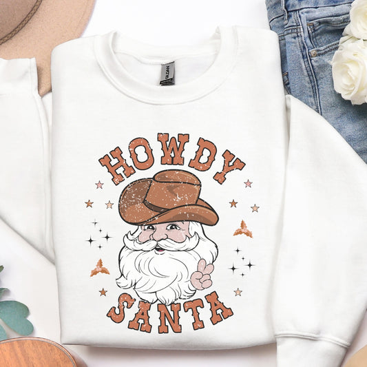 Howdy Santa Christmas Sweatshirt – Vintage Western Holiday Style