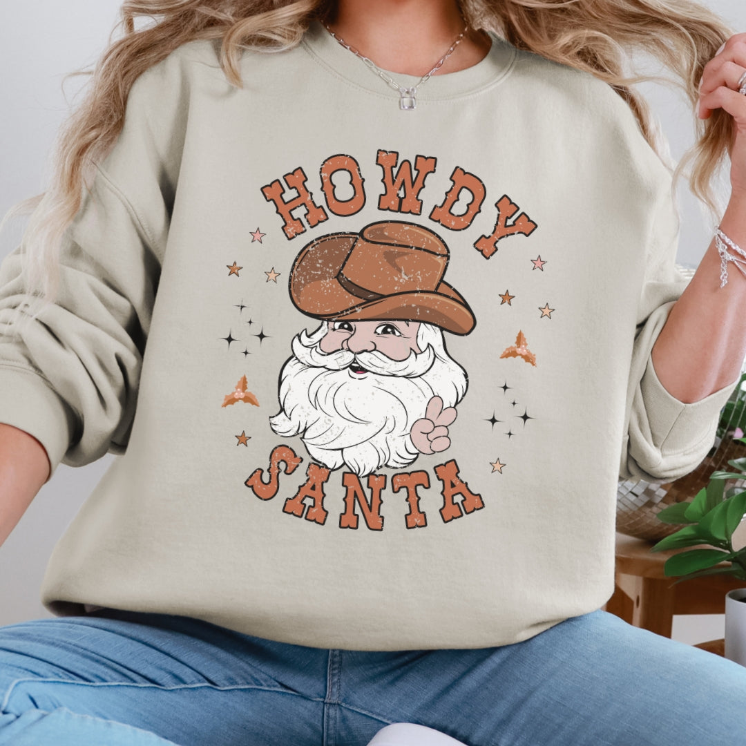 Howdy Santa Christmas Sweatshirt – Vintage Western Holiday Style