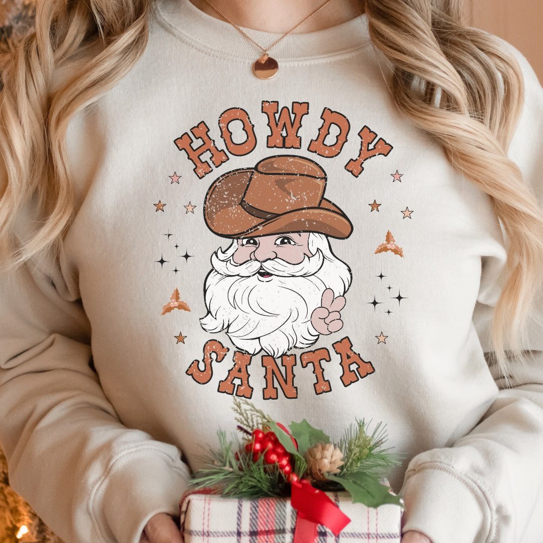 Howdy Santa Christmas Sweatshirt – Vintage Western Holiday Style
