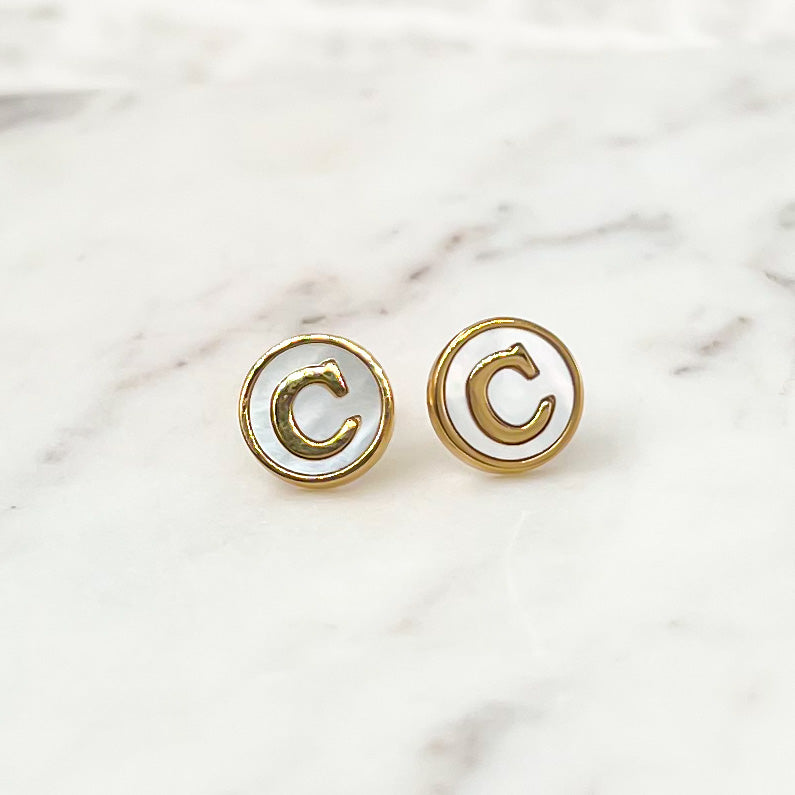 Stainless Steel Letter Earrings
