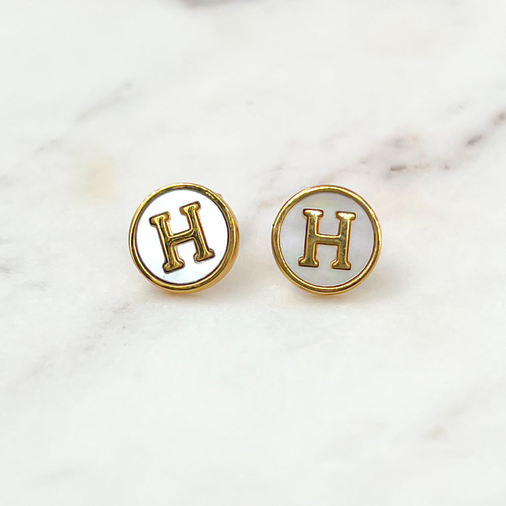 Stainless Steel Letter Earrings