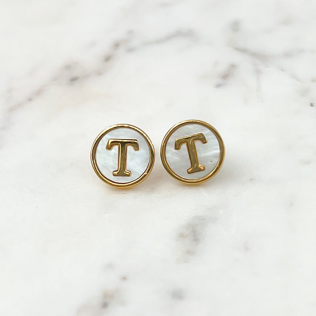 Stainless Steel Letter Earrings